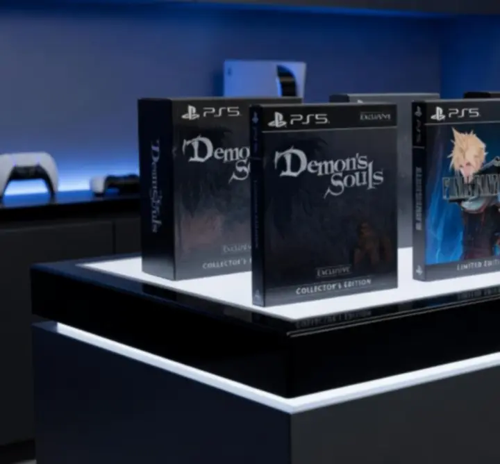 Édition collector PS5 premium présentée sur un setup gaming futuriste