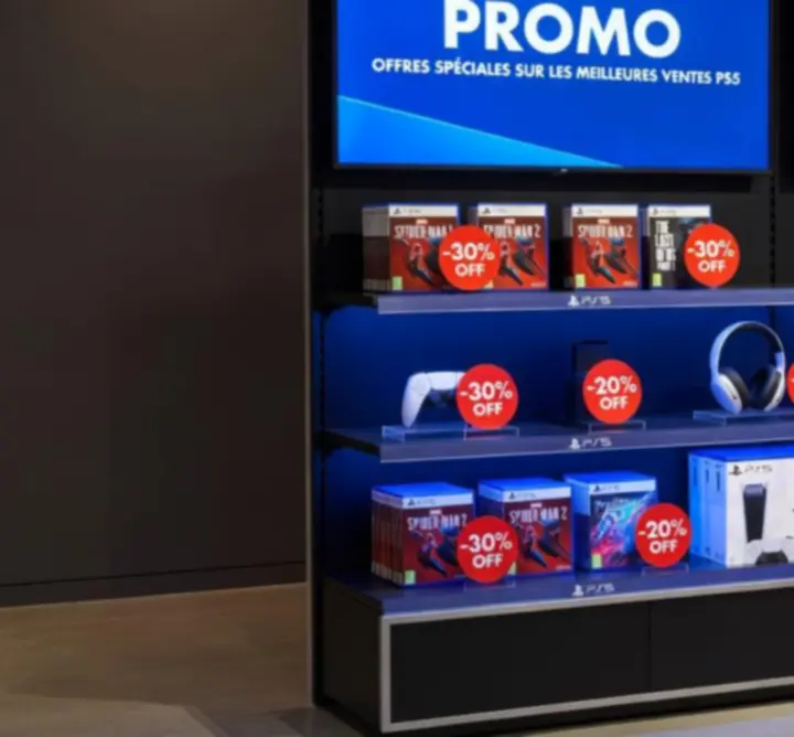 Bannières promotionnelles PS5 avec offres spéciales sur les best-sellers